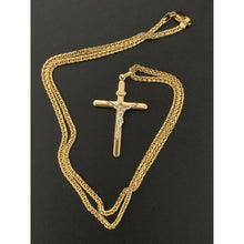 Load image into Gallery viewer, 18K Saudi Gold Necklace 19.75&quot; Chain with Cross Pendant 7.34grams - Rafant
