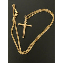 Load image into Gallery viewer, 18K Saudi Gold Necklace 19.75&quot; Chain with Cross Pendant 7.34grams - Rafant

