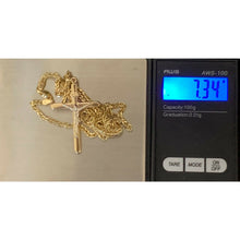 Load image into Gallery viewer, 18K Saudi Gold Necklace 19.75&quot; Chain with Cross Pendant 7.34grams - Rafant
