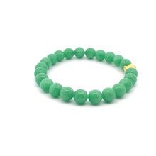 Load image into Gallery viewer, 24K Gold Money Bag Lucky Charm Bracelet Gemstones Natural Green Jadeite Jade 8mm - Rafant
