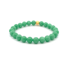 Load image into Gallery viewer, 24K Gold Money Bag Lucky Charm Bracelet Gemstones Natural Green Jadeite Jade 8mm - Rafant
