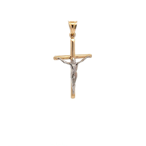 18K Gold Pendant Cross Jesus Christ Religious 0.80 grams - Rafant