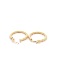 Load image into Gallery viewer, 18K Yellow Gold Earrings Hoops Small Textured 1.23 grams - Rafant

