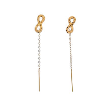 Load image into Gallery viewer, 18K Gold Earrings Threader Infinity Tiny 0.28 grams - Rafant
