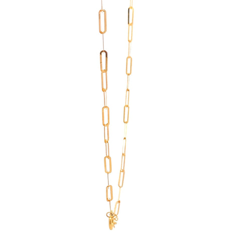 18K Yellow Gold Necklace Chain Paperclip 0.91 grams 18 inches - Rafant