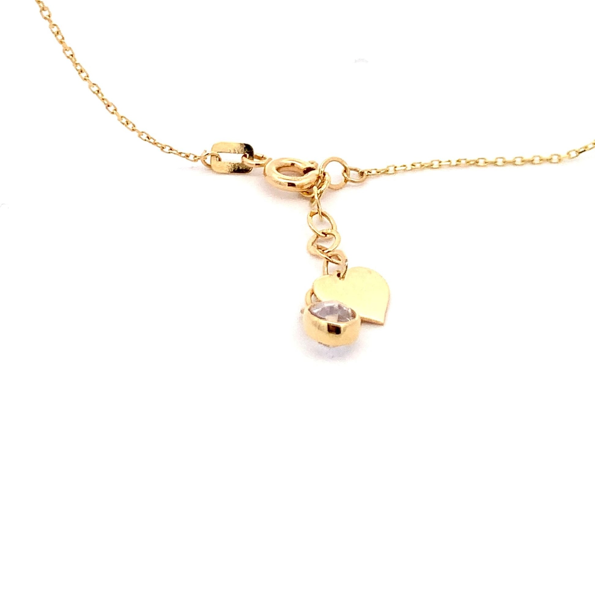 18K Yellow Gold Necklace Chain Heart beat 15 inches 2.59 grams - Rafant