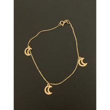 Load image into Gallery viewer, 18K Gold Bracelet with Half Moon Charms 7.5&quot; - Rafant
