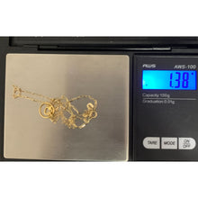 Load image into Gallery viewer, 18K Gold Necklace Chain 15.50 inches with Circle Heart Pendant 1.38 grams - Rafant
