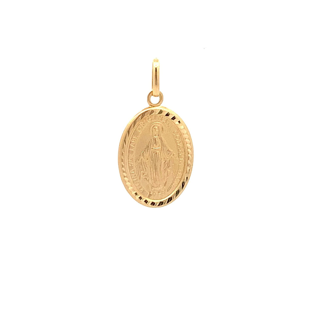 18K Yellow Gold Pendant Mother Mary Religious 1.47 grams - Rafant