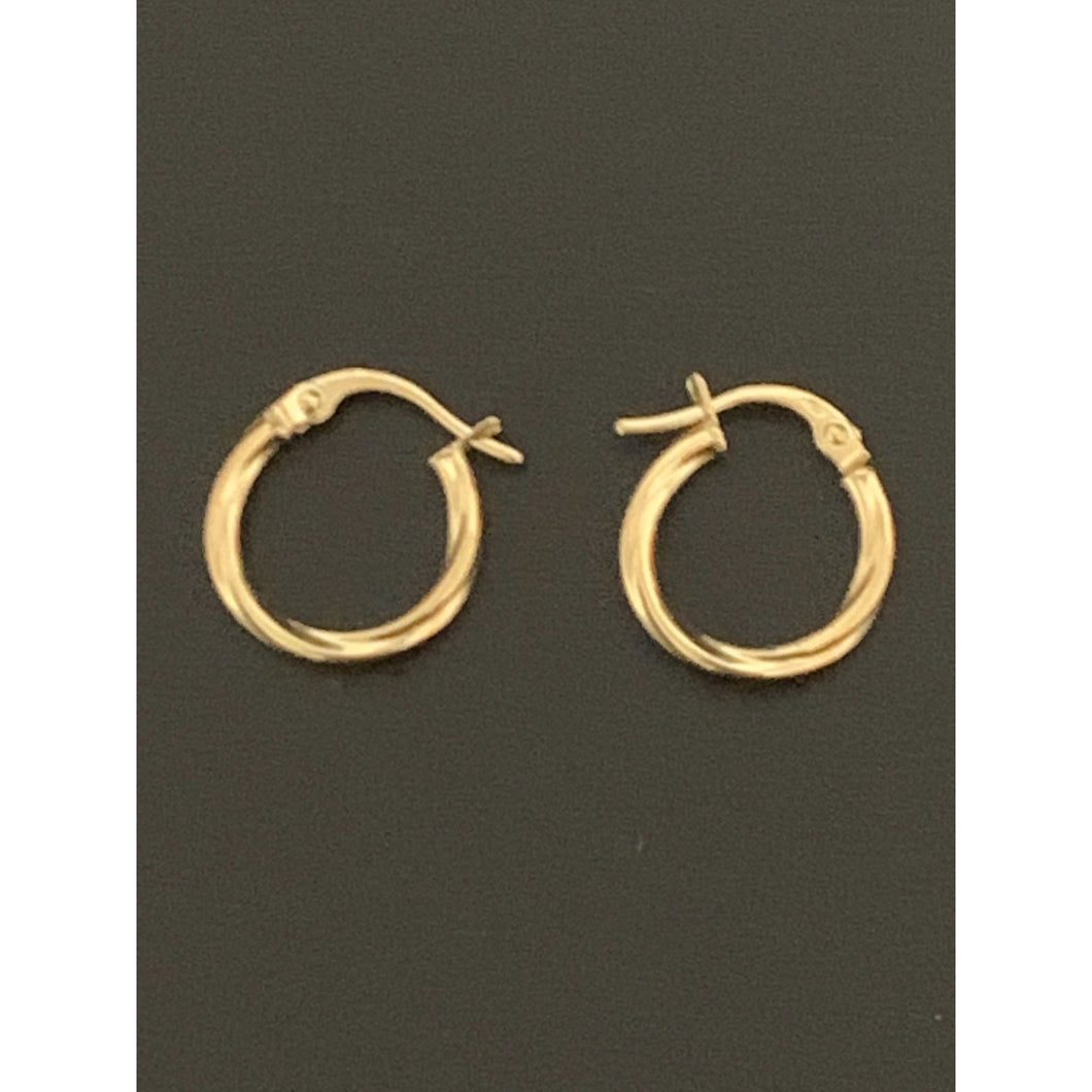 18K Gold Earrings Hoops Loops 0.84 grams - Rafant