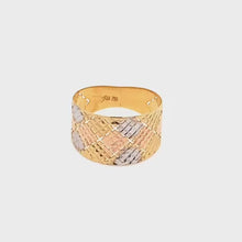 Load and play video in Gallery viewer, 18K Gold Ring Tricolor Size 7
