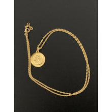 Load image into Gallery viewer, 18K Gold Necklace Chain 18 inches with Dragon Round Pendant 1.59 grams - Rafant
