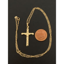 Load image into Gallery viewer, 18K Gold Necklace Chain 17.50&quot; with Cross Pendant 2.06 grams - Rafant
