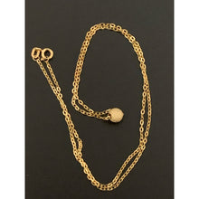 Load image into Gallery viewer, 18K Italy Gold Necklace Chain Cable Link 17.75&quot; with Frosted Ball Pendant - Rafant
