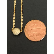 Load image into Gallery viewer, 18K Saudi Gold Necklace Chain 17.75&quot; with Frosted Ball Charm Pendant - Rafant
