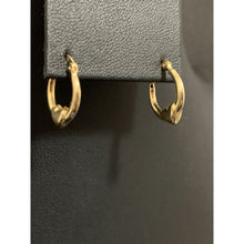 Load image into Gallery viewer, 18K Yellow Gold Earrings Hoops Heart Small - Rafant
