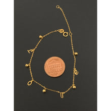 Load image into Gallery viewer, 18K Gold Bracelet Charm Love Size 6.25 inches plus 1 inch extension  0.80 grams - Rafant
