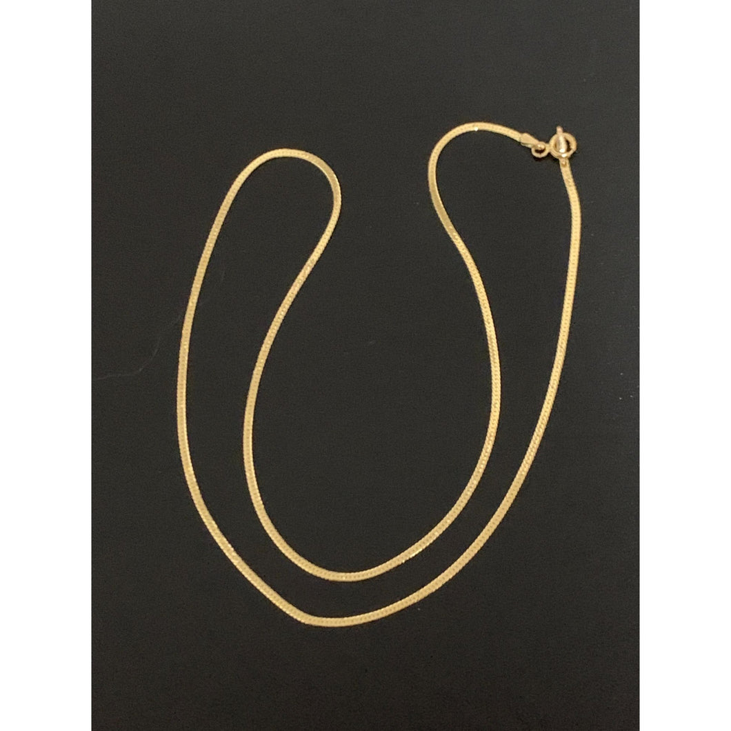 18K Gold Necklace Chain Flat 17.75 inches 2.23 grams - Rafant