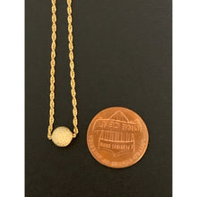 Load image into Gallery viewer, 18K Gold Necklace Chain 17.75 inches with Frosted Ball Pendant 1.03 grams - Rafant
