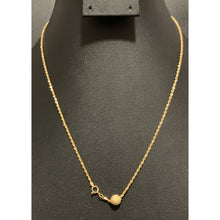 Load image into Gallery viewer, 18K Gold Necklace Chain 17.50" with Frosted Ball Pendant 1.04 with Defects Kinks in the Chain - Rafant
