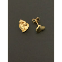 Load image into Gallery viewer, 18K Gold Earrings Stud Heart with Defects 1.07 grams - Rafant
