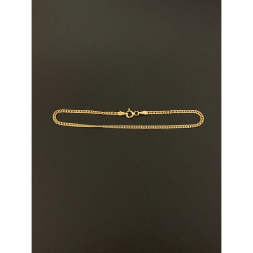 18K Yellow Gold Bracelet Curb 6.5 inches - Rafant