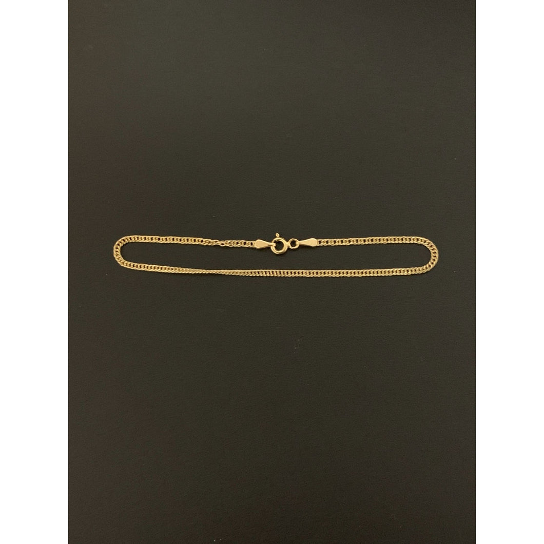 18K Yellow Gold Bracelet Curb 6.5 inches - Rafant