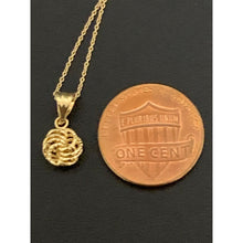 Load image into Gallery viewer, 18K Gold Necklace Chain Cable Link 17.50&quot; with Knot Pendant 1.24 grams - Rafant
