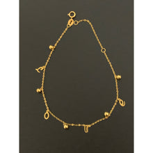 Load image into Gallery viewer, 18K Gold Bracelet Charm Love Size 6.25 inches plus 1 inch extension  0.80 grams - Rafant
