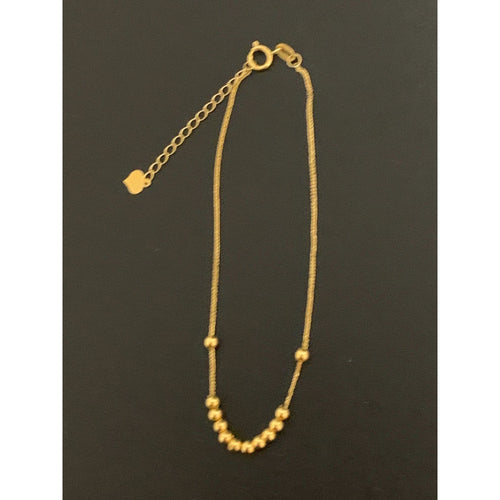 18K Gold Bracelet Charm Beads Size 6.25