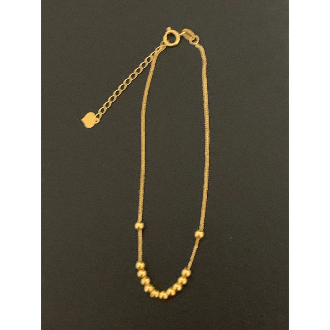 18K Gold Bracelet Charm Beads Size 6.25