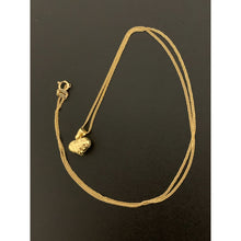 Load image into Gallery viewer, 18K Gold Necklace Chain 18 inches with Puffed Heart Pendant 1.20grams - Rafant
