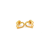 Load image into Gallery viewer, 18K Gold Earrings Stud Heart Infinity Small 0.75 grams - Rafant
