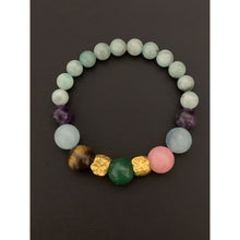 Load image into Gallery viewer, 24K Gold Money Bags Lucky Charm Bracelet Gemstones Size 6 to 8 inches - Rafant
