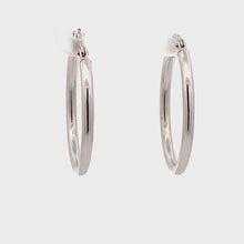 Load and play video in Gallery viewer, 18K White Gold Earrings Hoops

