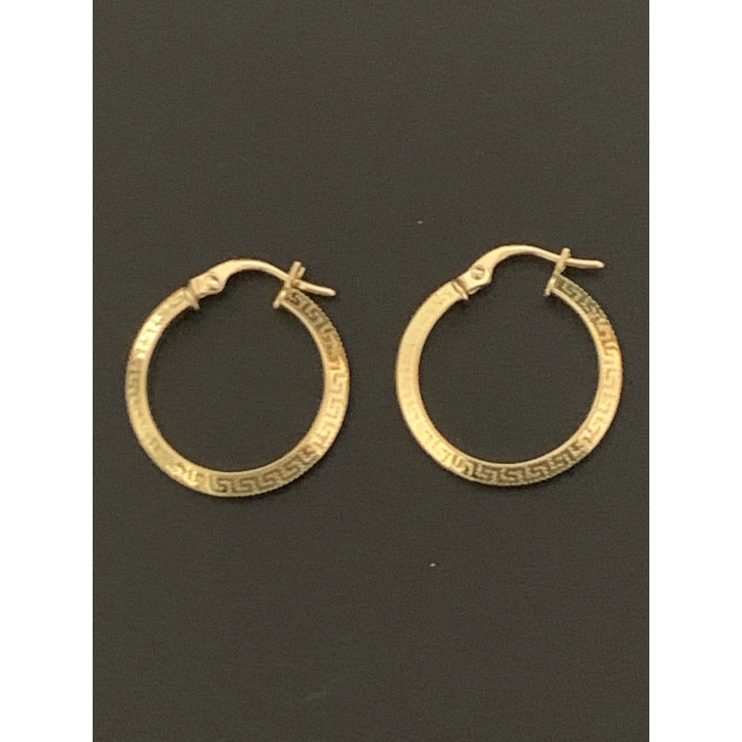 18K Yellow Gold Earrings Hoops Loops Small 1.17 grams - Rafant