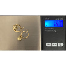 Load image into Gallery viewer, 18K Gold Earrings Hoops Balls Small 1.61 grams - Rafant
