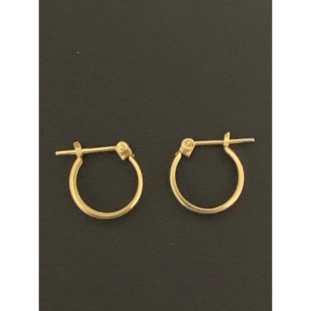 18K Gold Earrings Hoops Loops Small 1.23 grams - Rafant