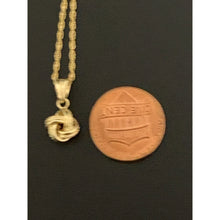 Load image into Gallery viewer, 18K Gold Necklace Chain 18 inches with Knot Pendant 1.50 grams - Rafant
