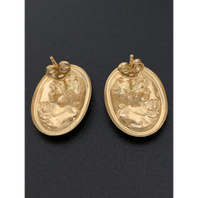 Load image into Gallery viewer, 18K Gold Woman Lady Stud Earrings Oval - Rafant
