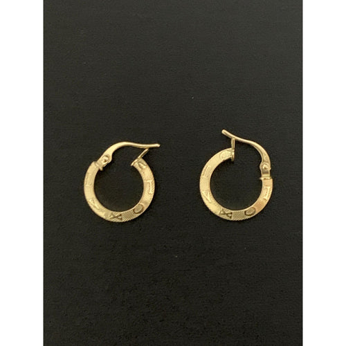 18K Gold Earrings Hoops Loops 0.92 grams Small - Rafant
