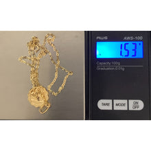 Load image into Gallery viewer, 18K Gold Necklace Chain Cable Link 17.75&quot; with Mother Mary Pendant 1.53 grams - Rafant
