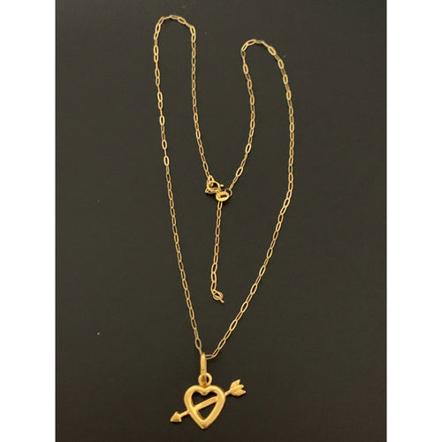 18K Gold Necklace Chain Paperclip 15.5 inches 1.95 grams - Rafant