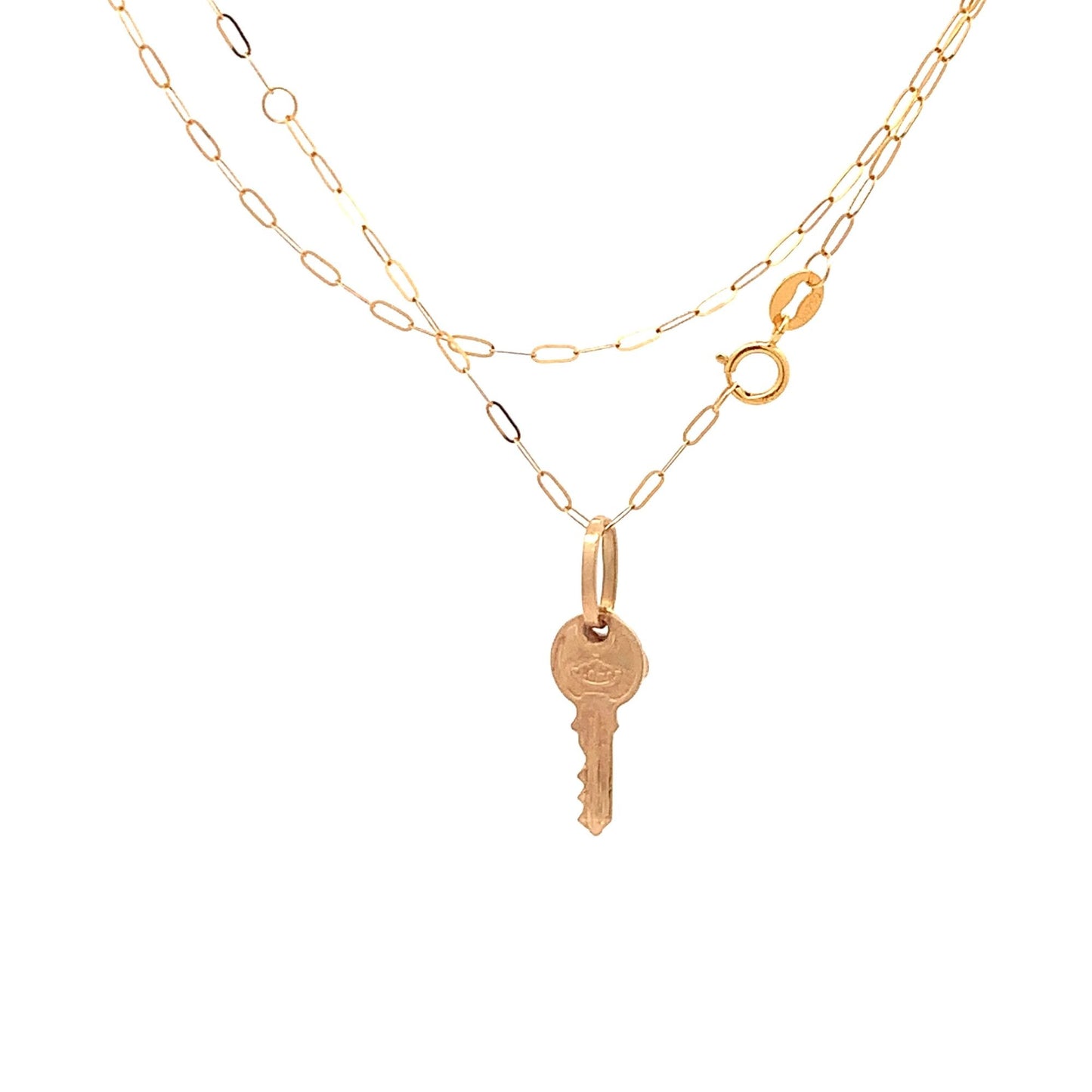 18K Yellow Gold Necklace Chain 18 inches Heart Pendant 1.53 grams - Rafant