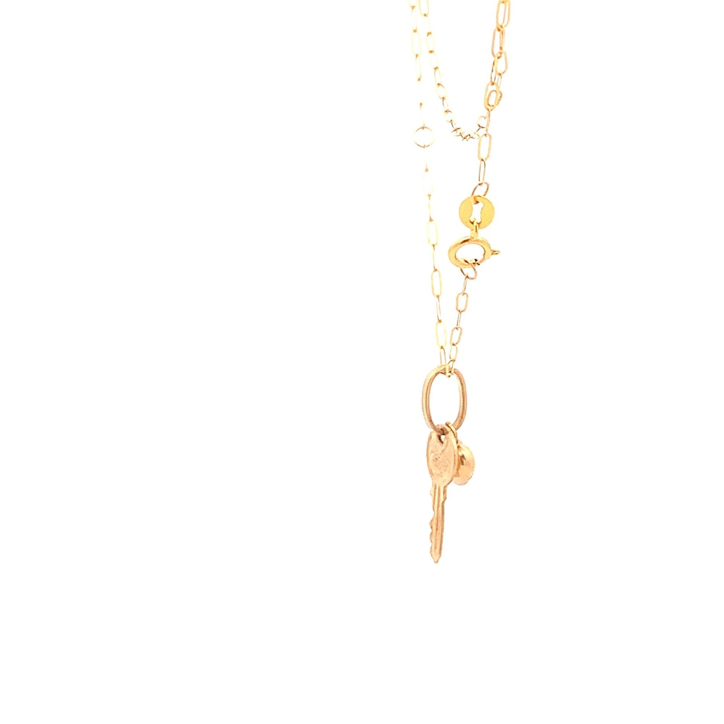18K Yellow Gold Necklace Chain 18 inches Heart Pendant 1.53 grams - Rafant