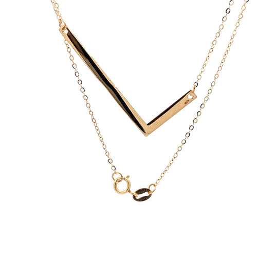 18K Yellow Gold Necklace Chain Pendant Letter L 1.72 grams 18.75 inches - Rafant
