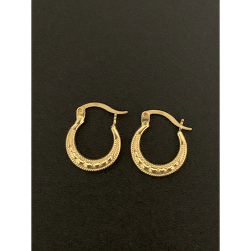 18K Gold Earrings Hoops Loops 1.08 grams Small - Rafant