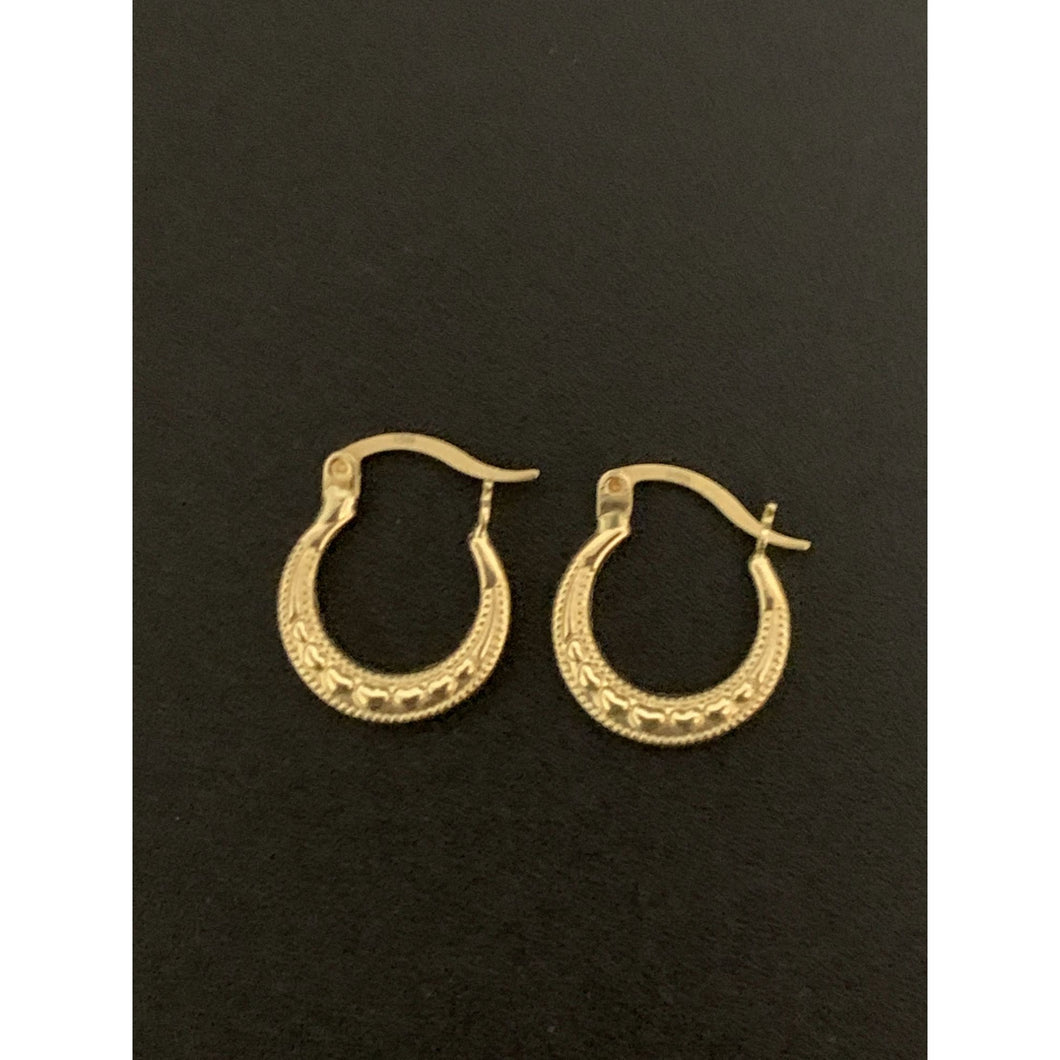 18K Gold Earrings Hoops Loops 1.08 grams Small - Rafant