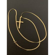 Load image into Gallery viewer, 18K Saudi Gold Necklace Chain 19.50&quot; with Cross Pendant 2.92 grams - Rafant
