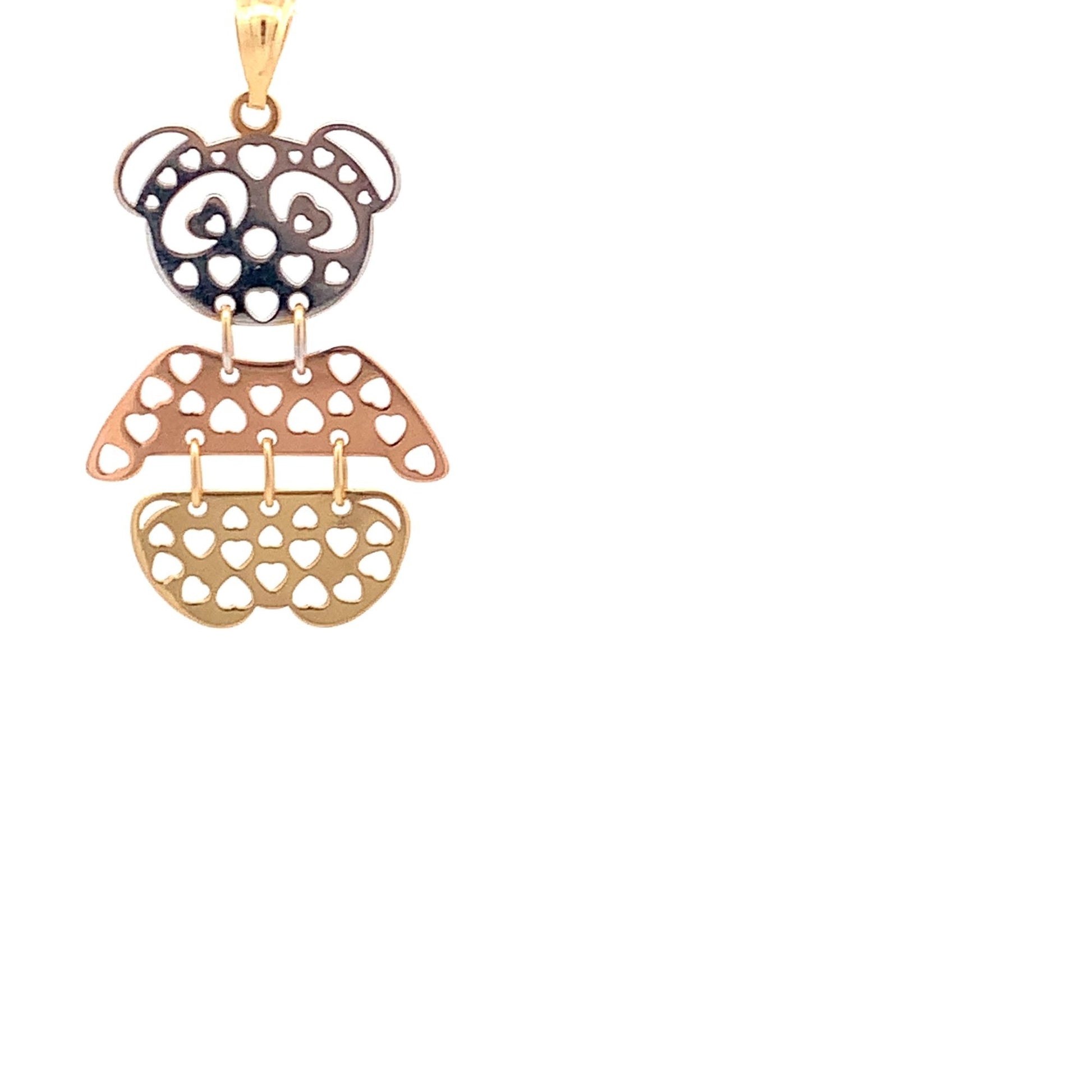 18K Gold Pendant Tricolor White Yellow Rose Gold 1.75 grams - Rafant